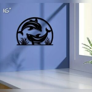 Beautiful Dolphin metal wall art, 16 inch, $24 each! **made to order**